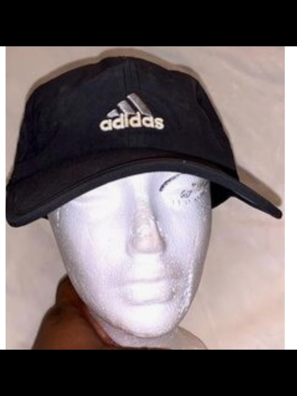 adidas Black Cap with White Logo Embroidery